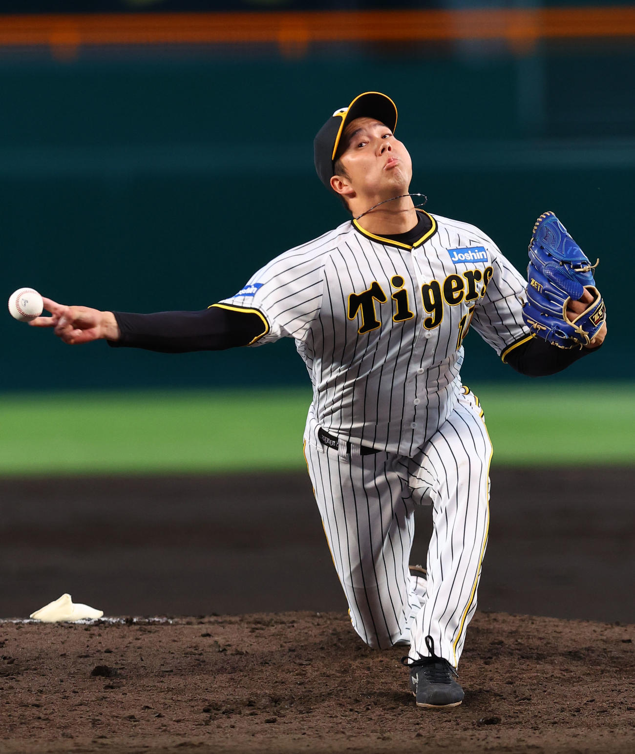 阪神対中日　中日戦に先発した阪神青柳（撮影・藤尾明華）