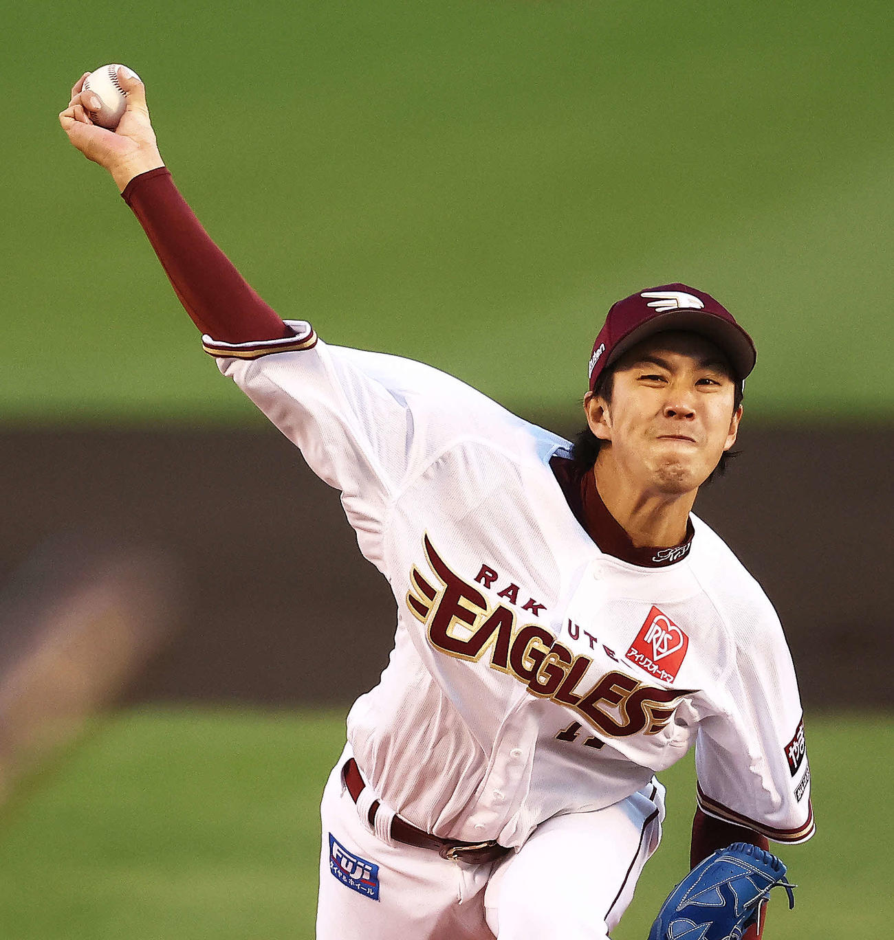 楽天対ロッテ　楽天先発の岸（撮影・河田真司）