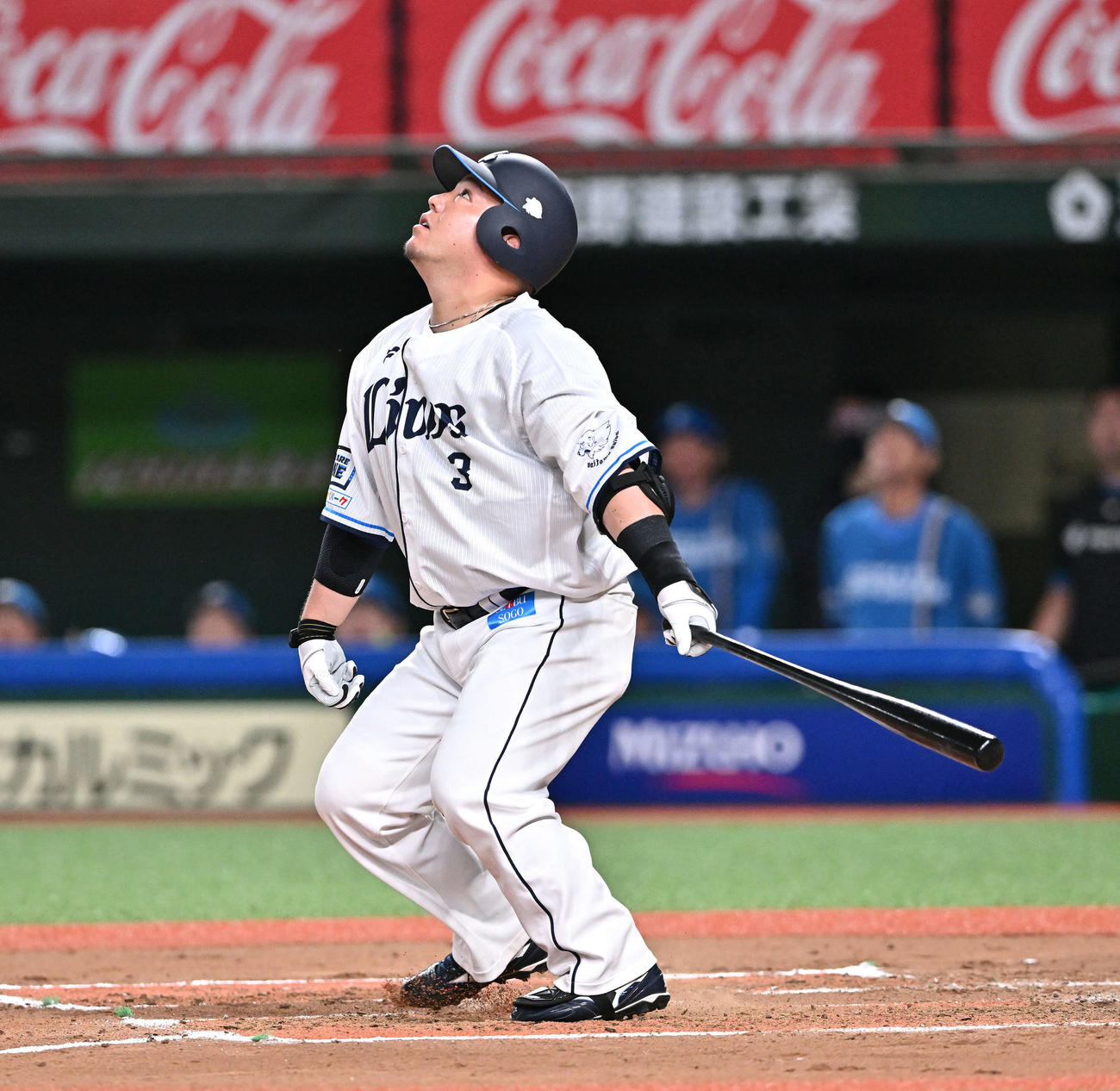 西武対日本ハム　2回裏西武1死、山川は三邪飛に倒れる（撮影・滝沢徹郎）