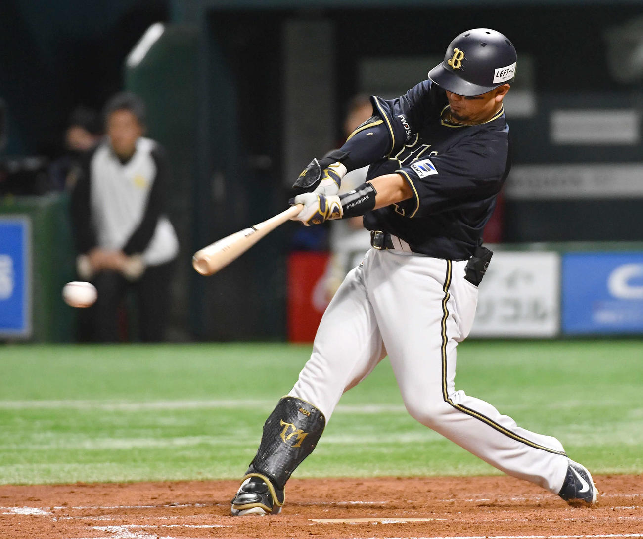 ソフトバンク対オリックス　2回表オリックス2死、森は右前安打を放つ（撮影・岩下翔太）