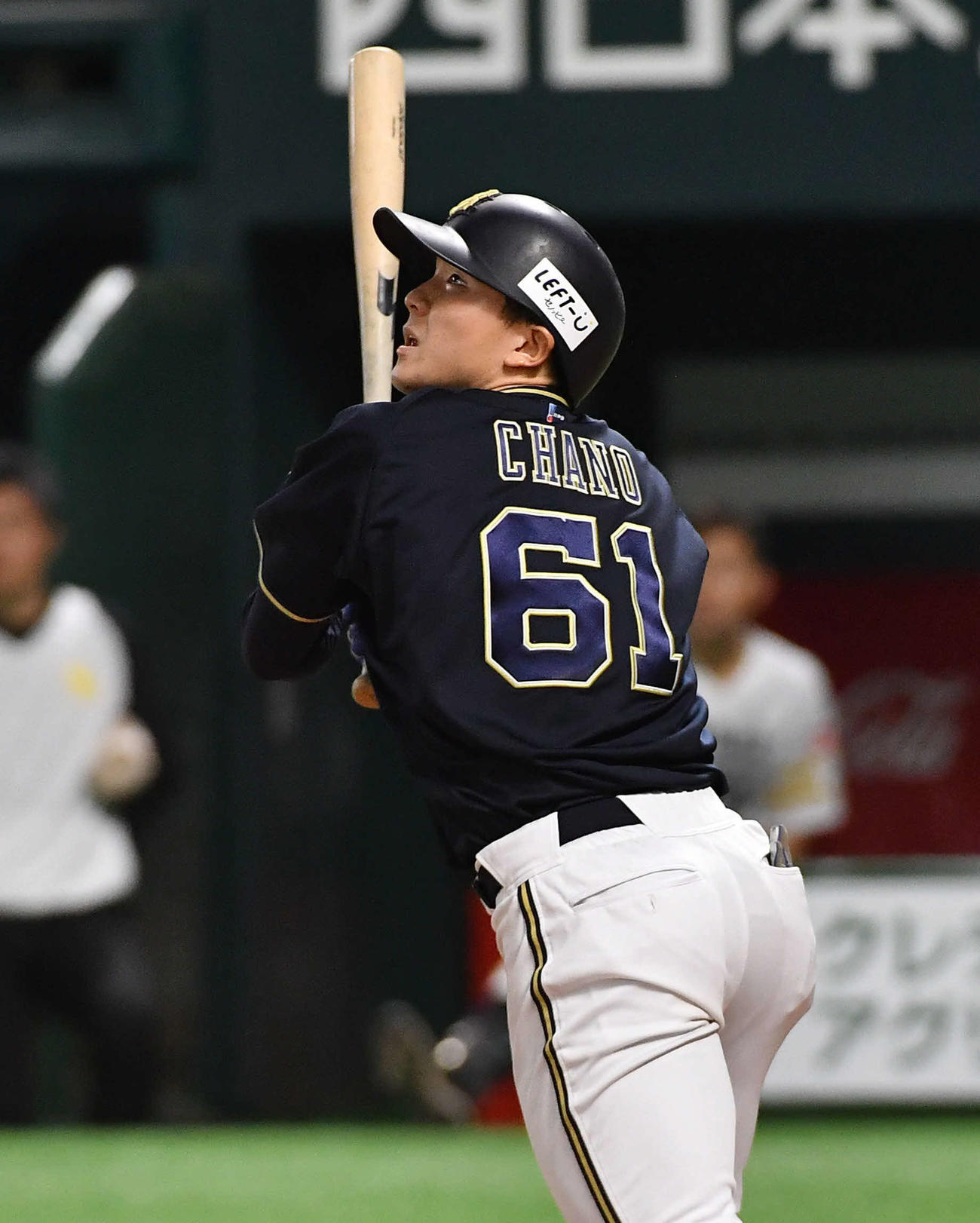 ソフトバンク対オリックス　2回表オリックス1死二、三塁、茶野は同点の左前適時打を放つ（撮影・岩下翔太）