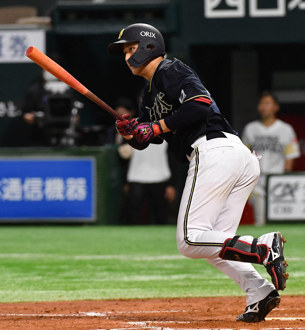 ソフトバンク対オリックス　2回表オリックス2死二、三塁、紅林は左前適時打を放つ（撮影・岩下翔太）