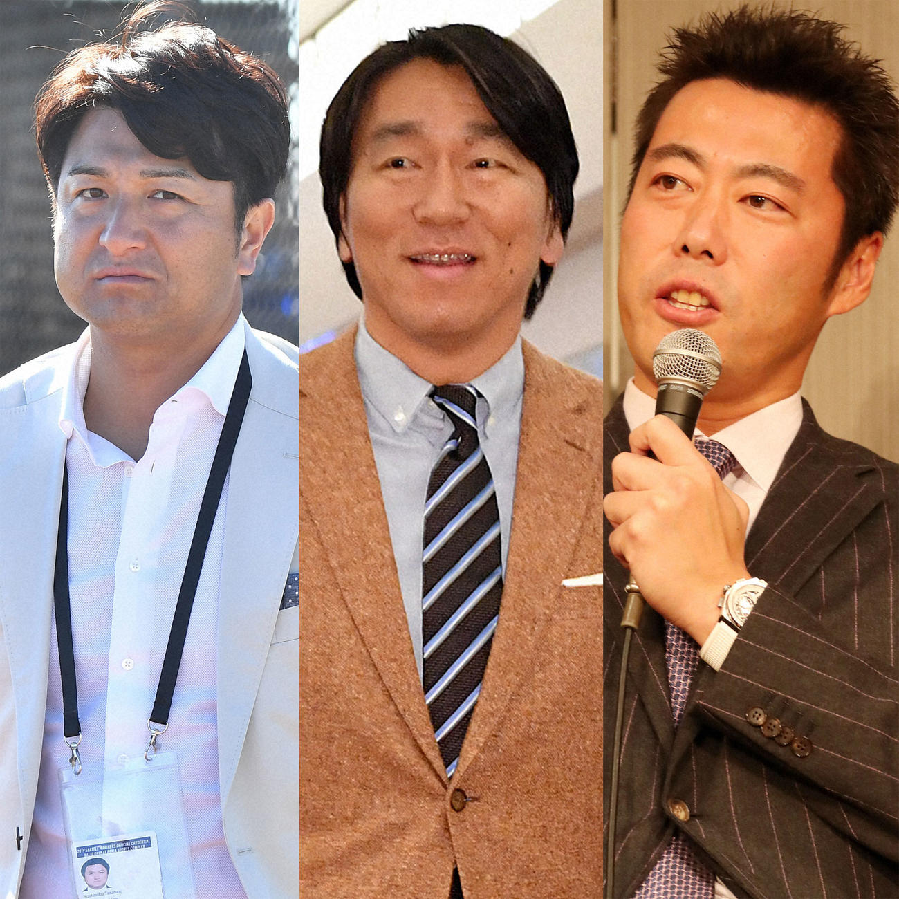左から高橋由伸氏、松井秀喜氏、上原浩治氏