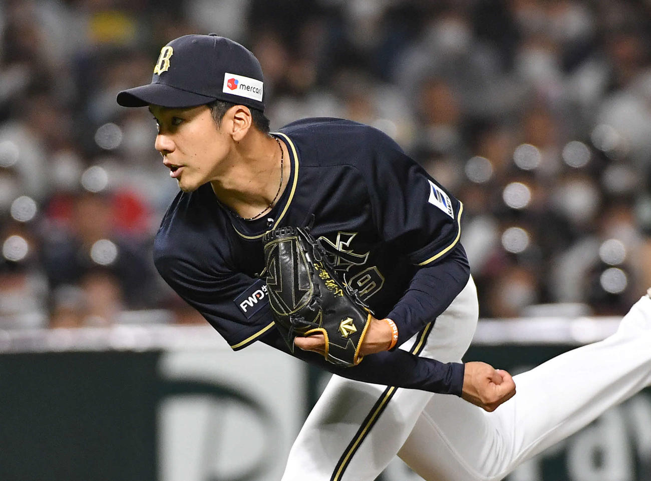 ソフトバンク対オリックス　オリックス先発の小野（撮影・岩下翔太）