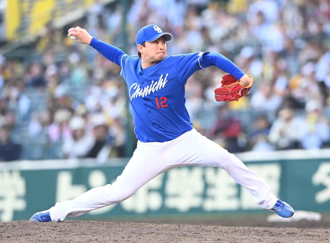 阪神対中日　中日2番手の田島（撮影・前岡正明）