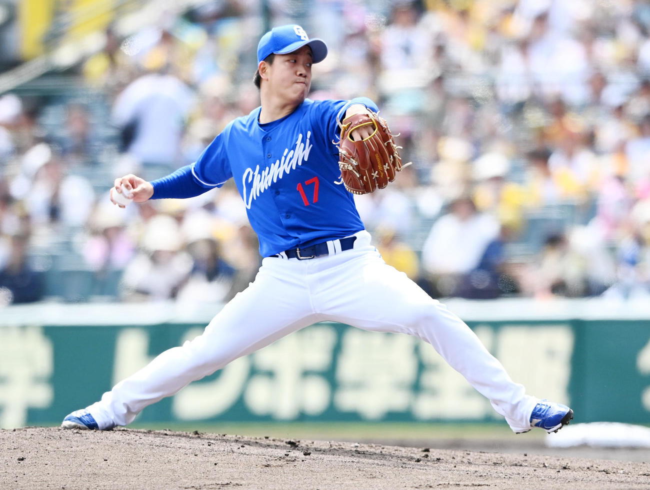 阪神対中日　中日先発の柳（撮影・前岡正明）