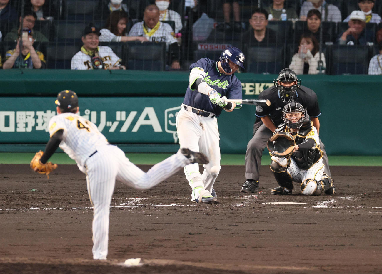 阪神対ヤクルト　4回表ヤクルト1死、村上は村上を一ゴロに仕留める（撮影・上山淳一）