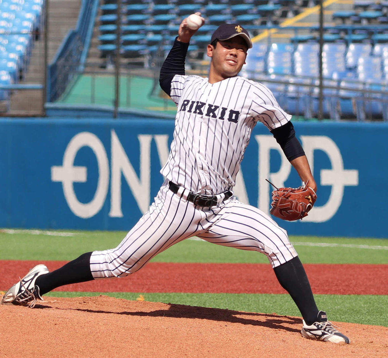立大対東大　立大先発の池田（撮影・佐瀬百合子）