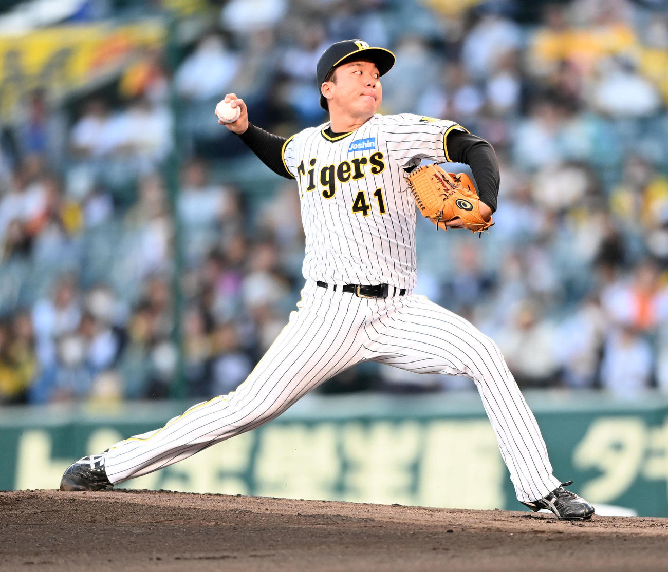 阪神対ヤクルト　阪神先発の村上（撮影・前岡正明）