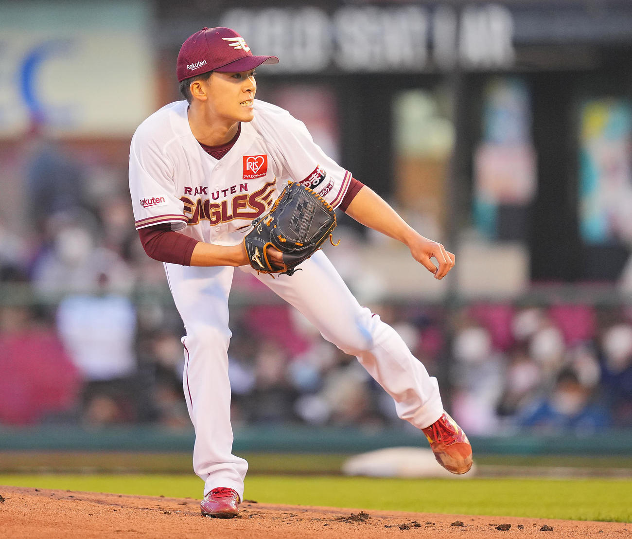楽天対オリックス　力投する楽天先発の早川（撮影・垰建太）