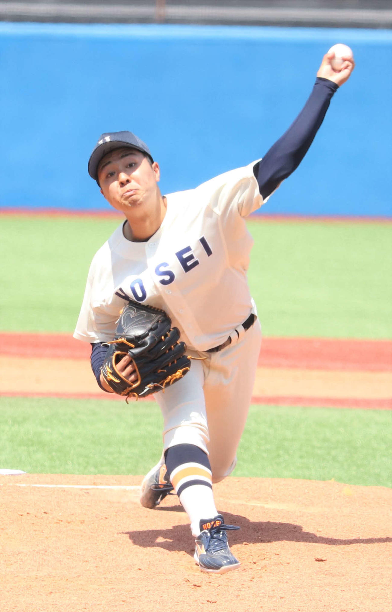 法大対早大　法大先発の吉鶴（撮影・玉利朱音）