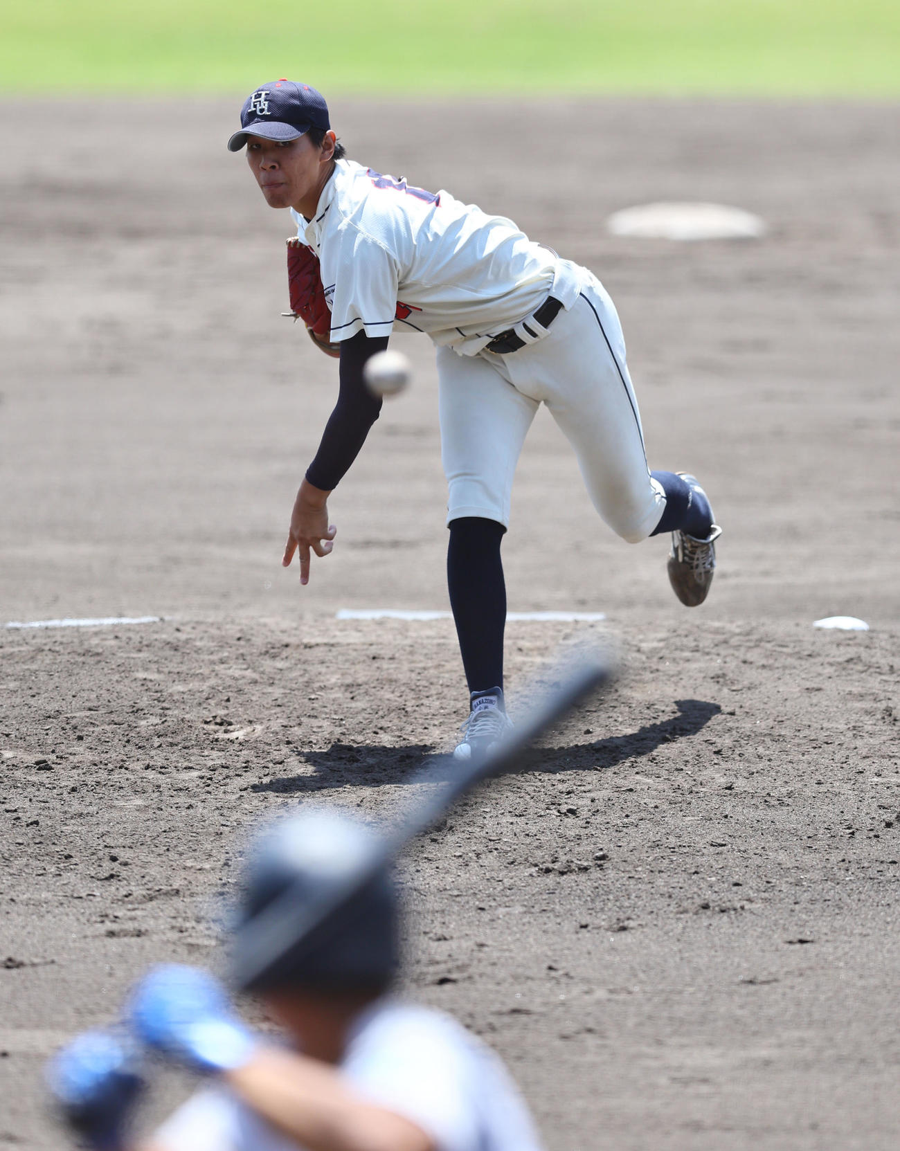 京滋大学野球春季リーグ　花園大対滋賀大　7安打3失点で完投勝利を飾った花園大・小林純大（撮影・藤尾明華）