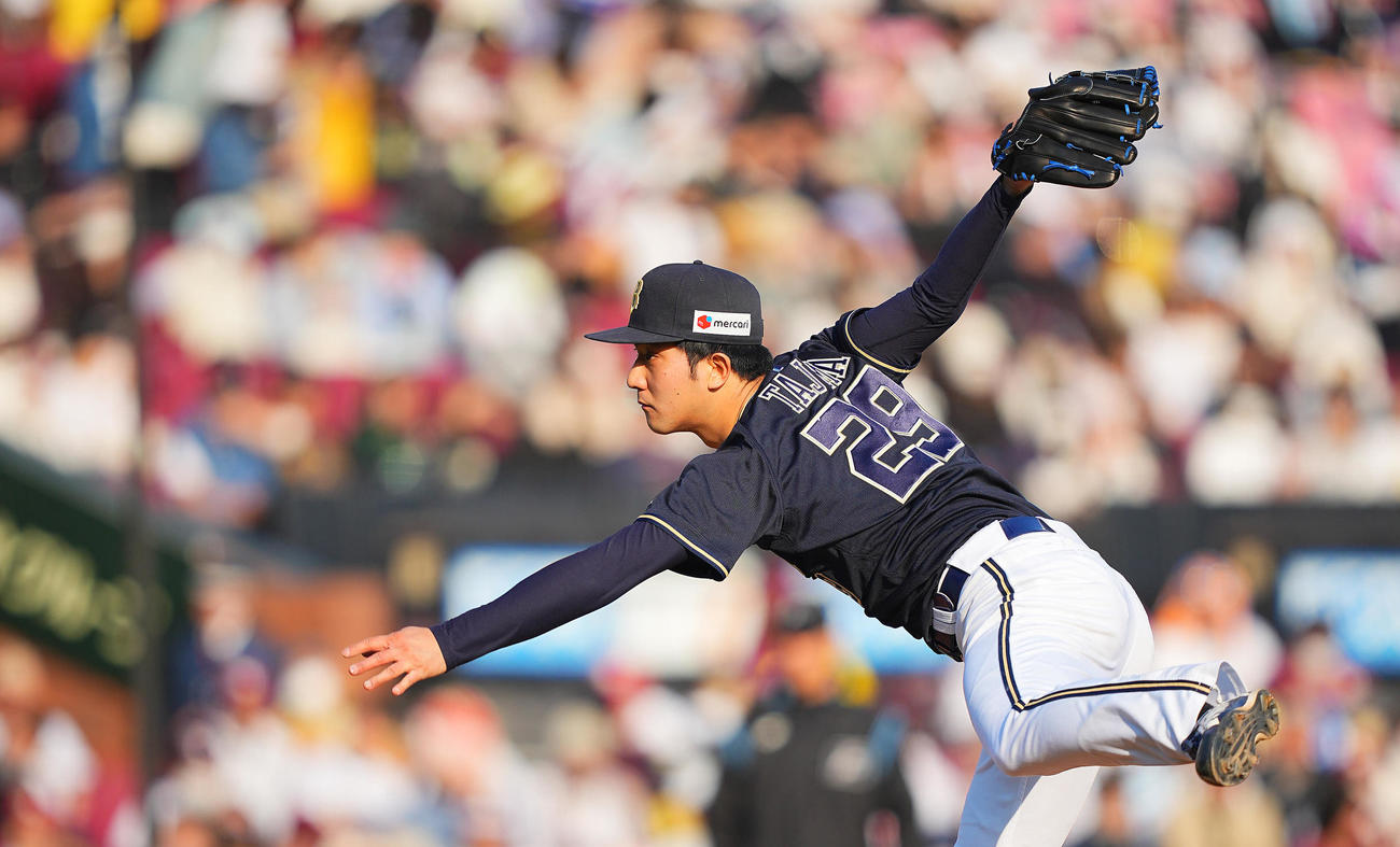 楽天対オリックス　力投するオリックス先発の田嶋（撮影・垰建太）