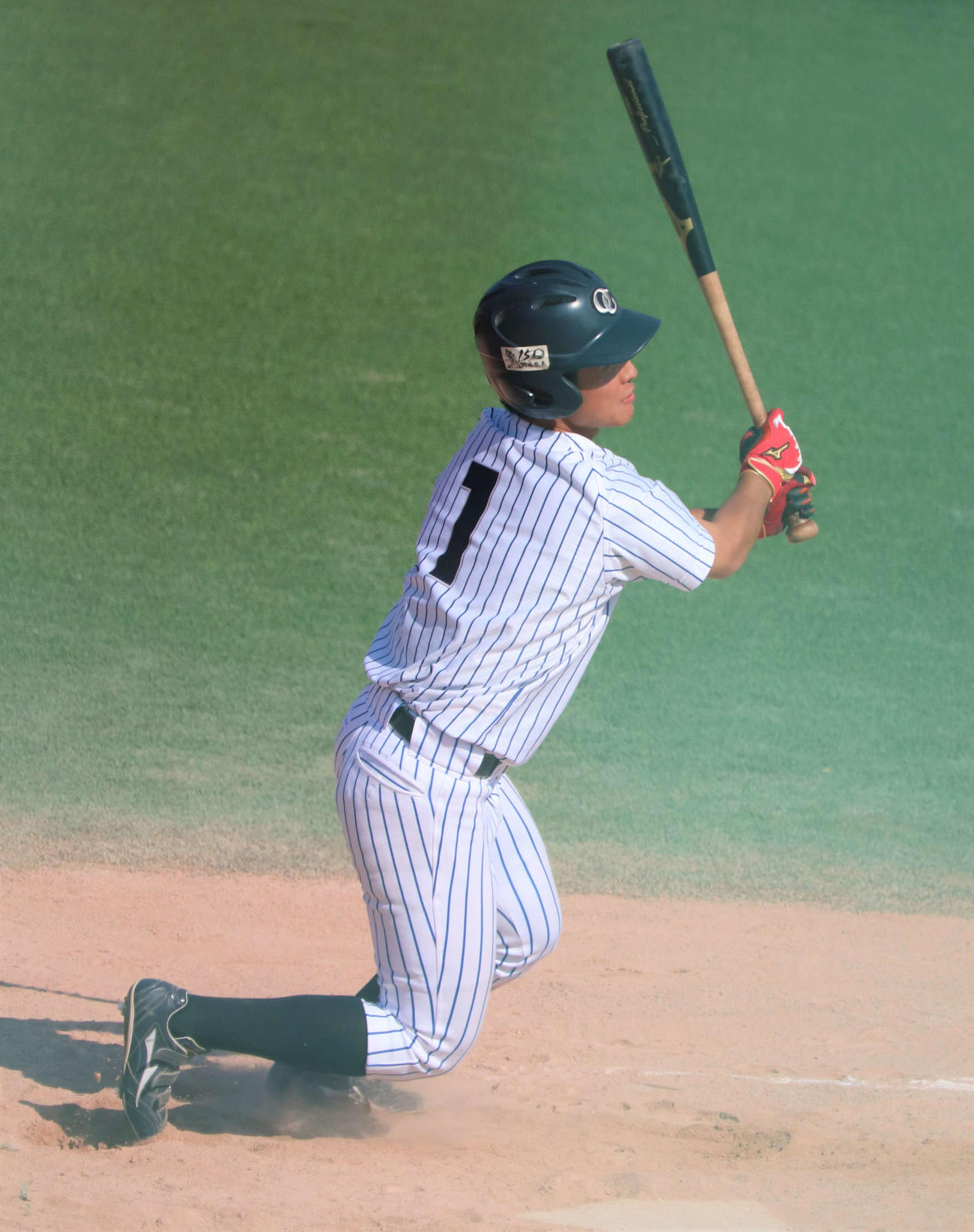 中前二塁打を放った大院大・豊留（撮影・中島麗）