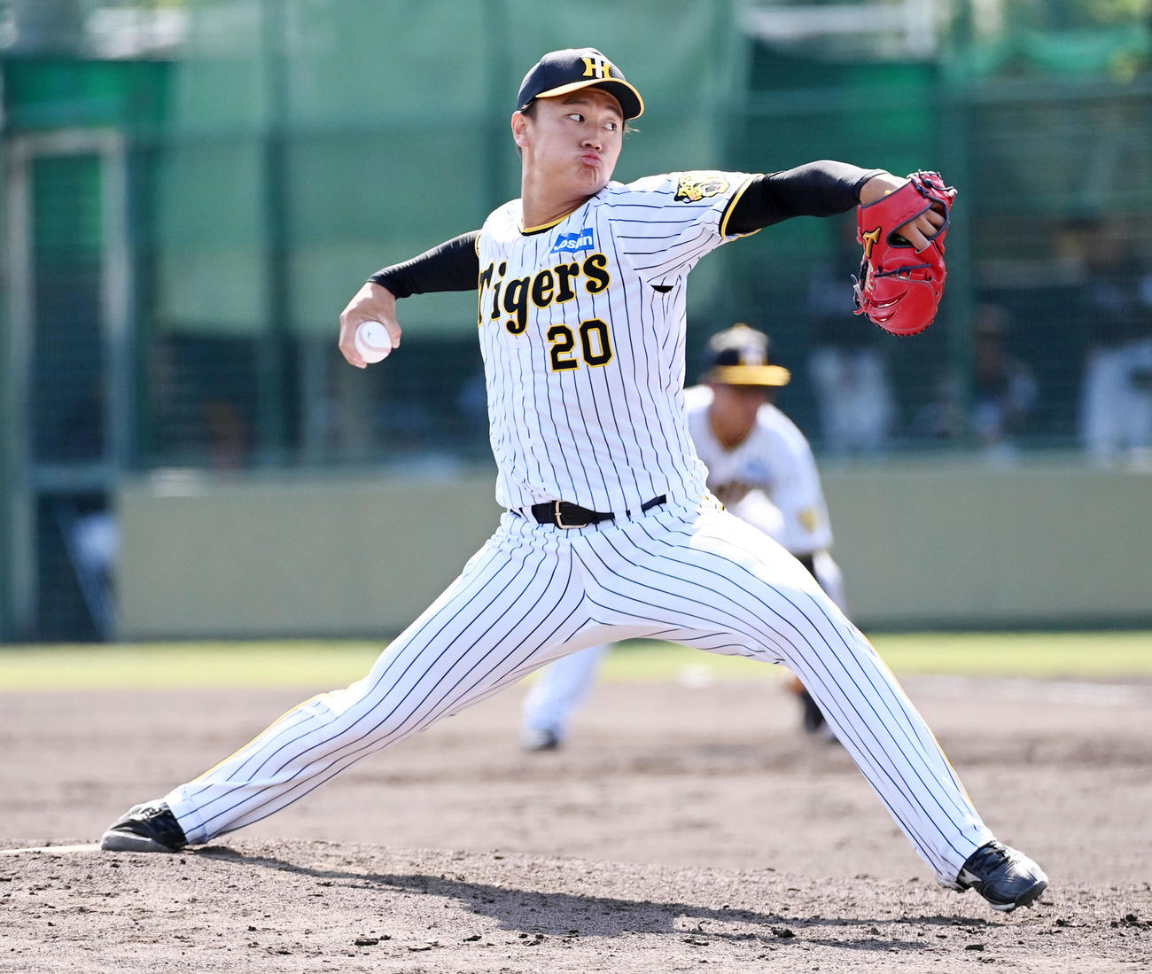 阪神対ソフトバンク　5回から登板した阪神森木は、4回を無失点に抑える（撮影・前岡正明）