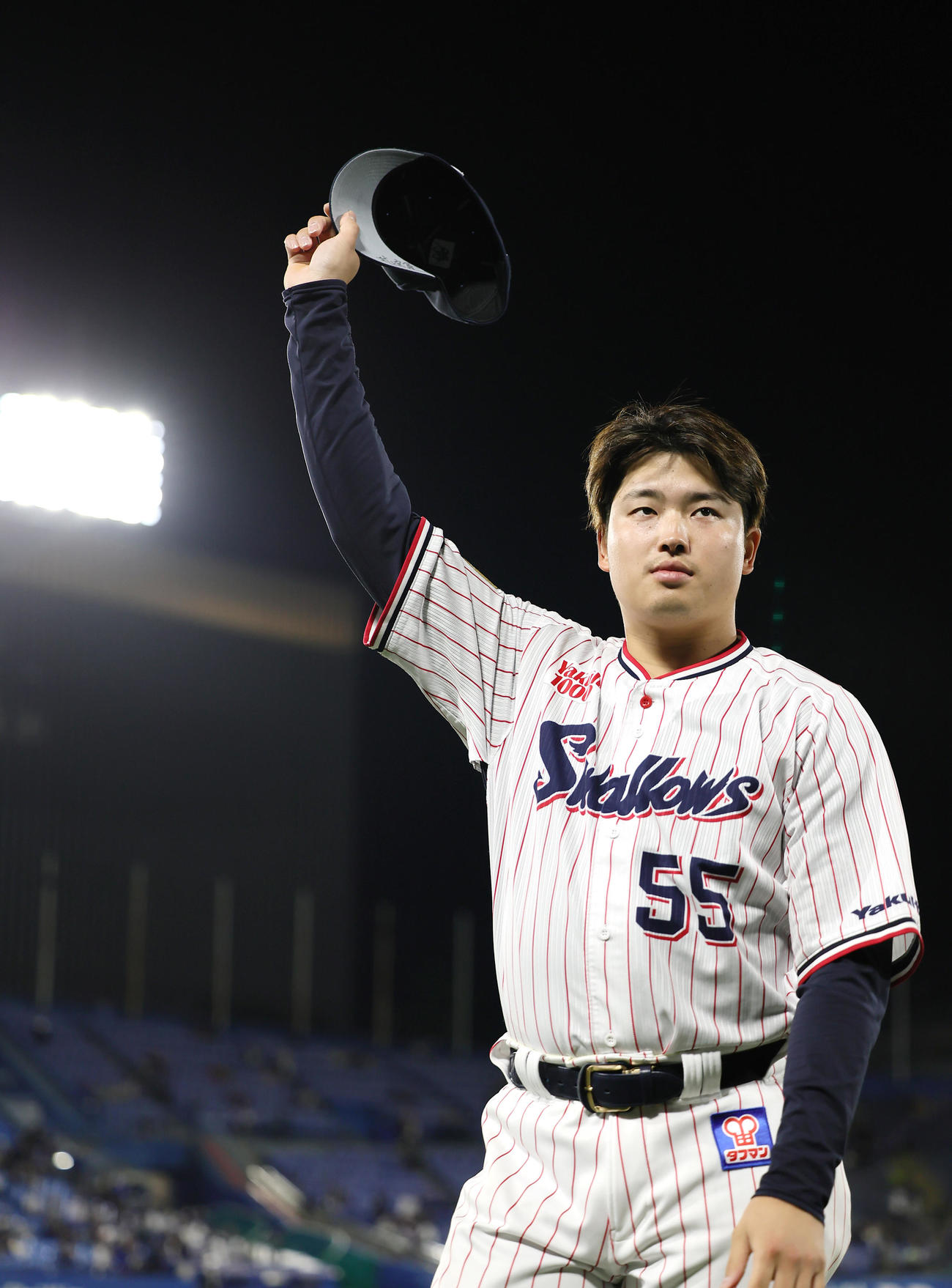 ヤクルト対中日　2本の2点本塁打の活躍を見せたヤクルト村上（撮影・足立雅史）