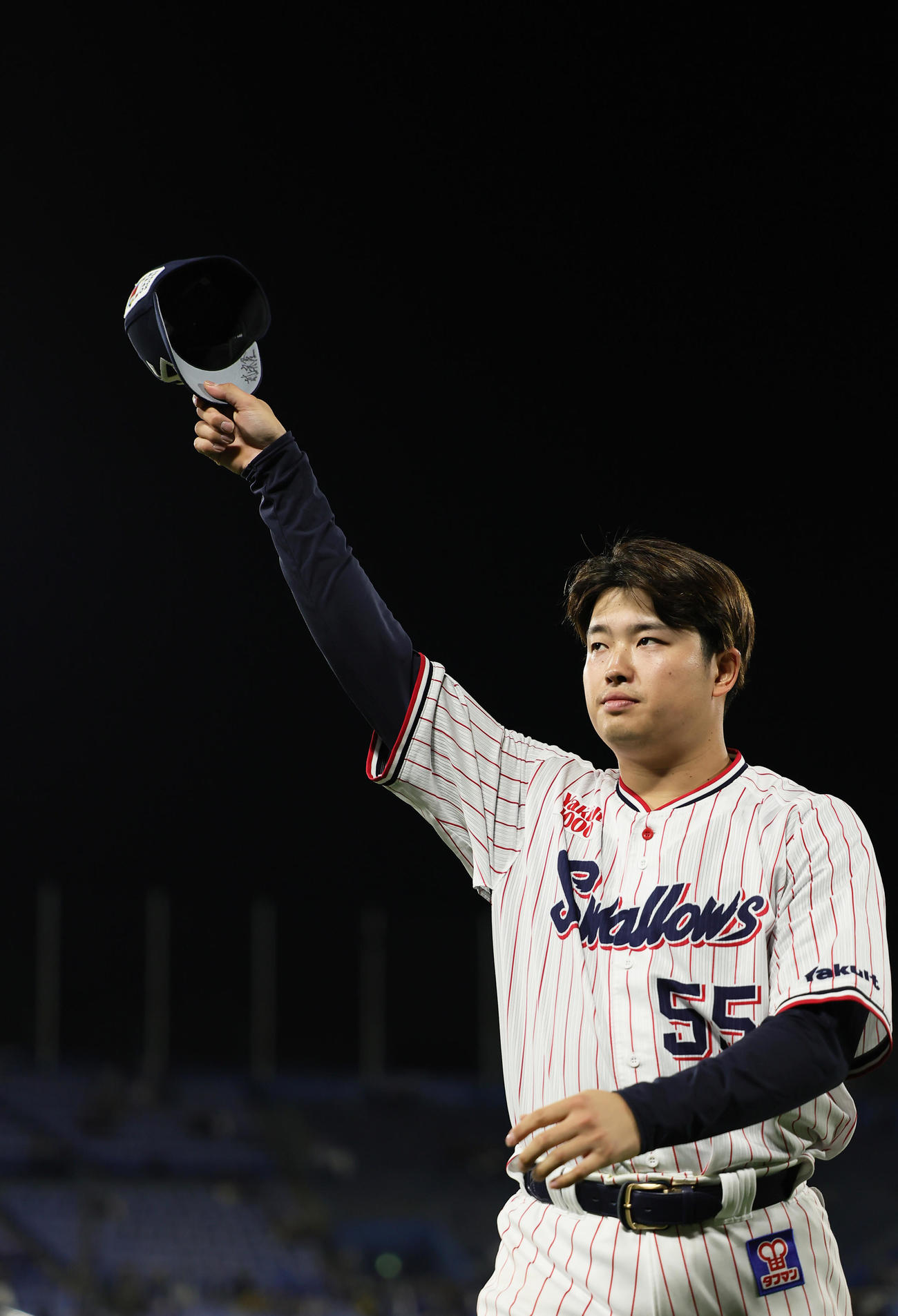 ヤクルト対中日　2本の2点本塁打の活躍を見せたヤクルト村上（撮影・足立雅史）