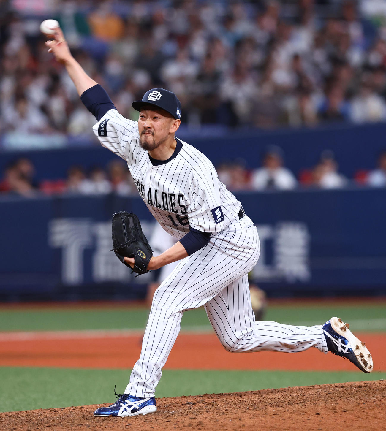 オリックス対ソフトバンク　9回に5番手で登板したオリックス平野（撮影・藤尾明華）