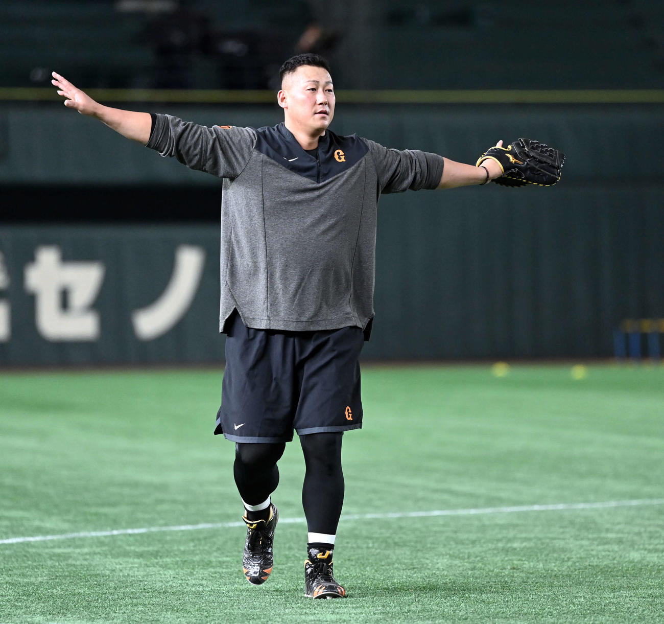 巨人対広島　1軍に合流し練習に参加した巨人中田（撮影・たえ見朱実）