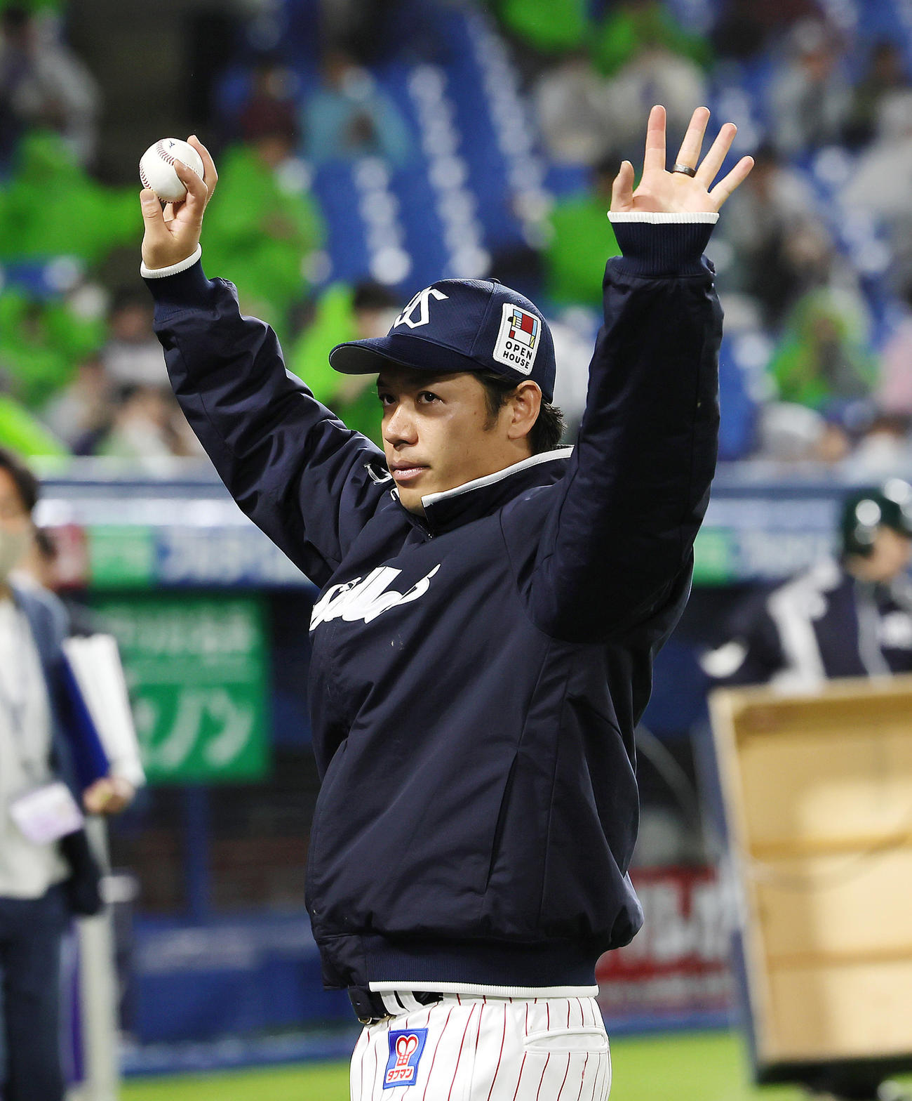 ヤクルト対中日　8回途中5失点で勝利を挙げたヤクルト小川（撮影・足立雅史）