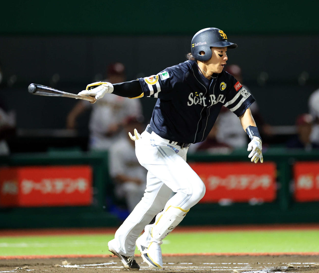 楽天対ソフトバンク　6回表ソフトバンク無死、柳田は中前打を放つ（撮影・浅見桂子）