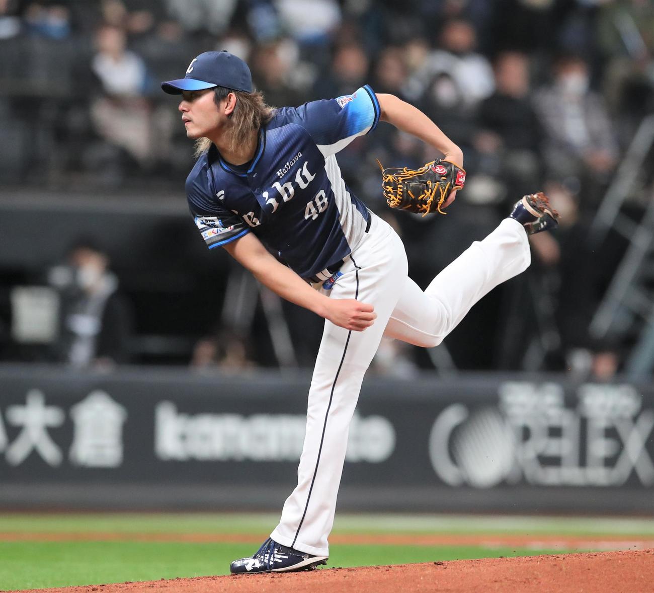 日本ハム対西武　西武先発の今井（撮影・黒川智章）