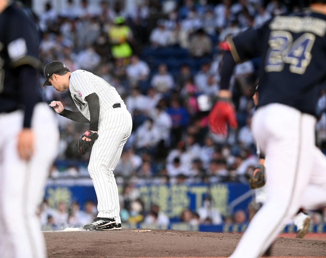 ロッテ対オリックス　3回表オリックス1死、紅林にソロ本塁打を浴びる種市（撮影・たえ見朱実）