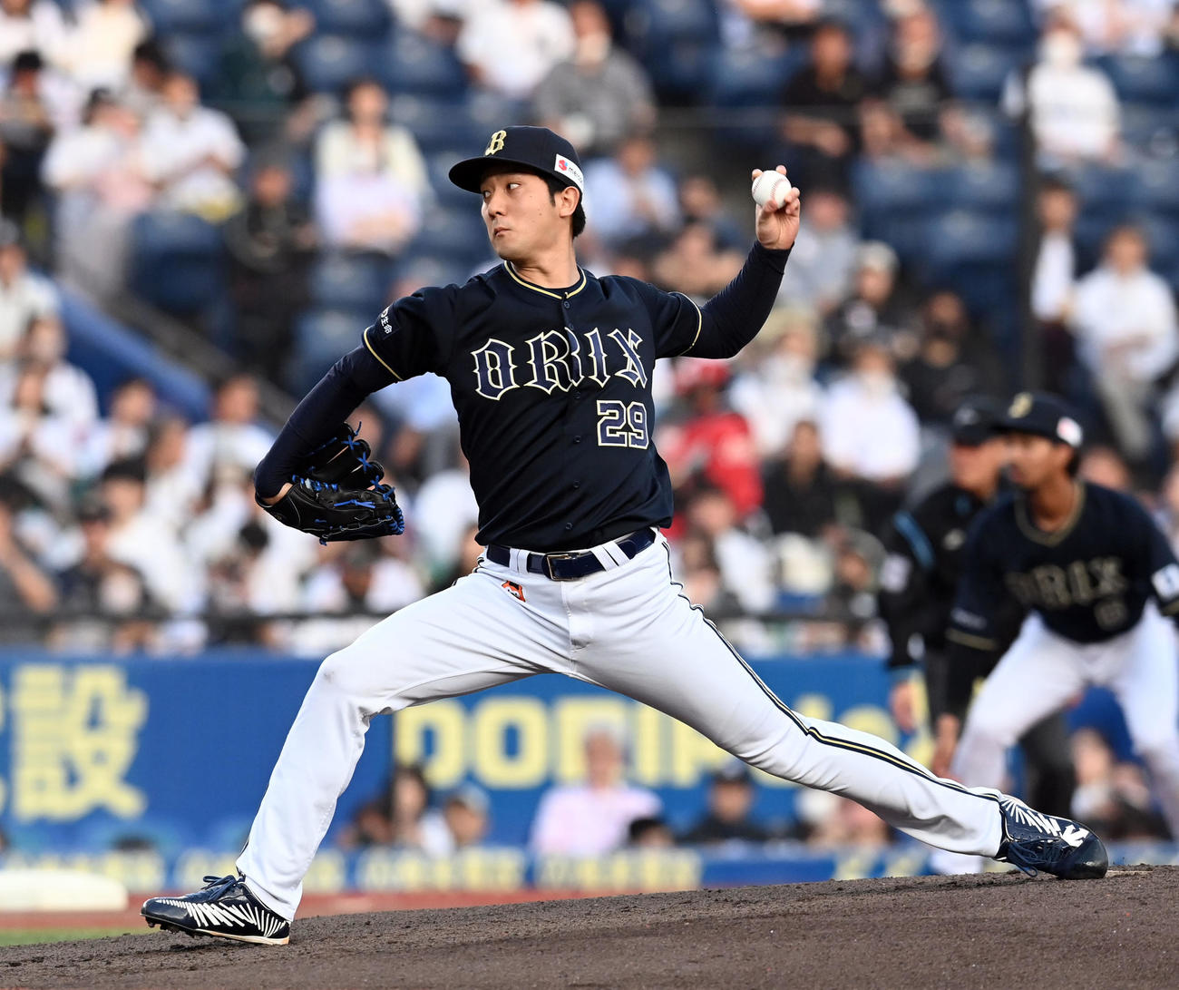 ロッテ対オリックス　オリックス先発の田嶋（撮影・たえ見朱実）