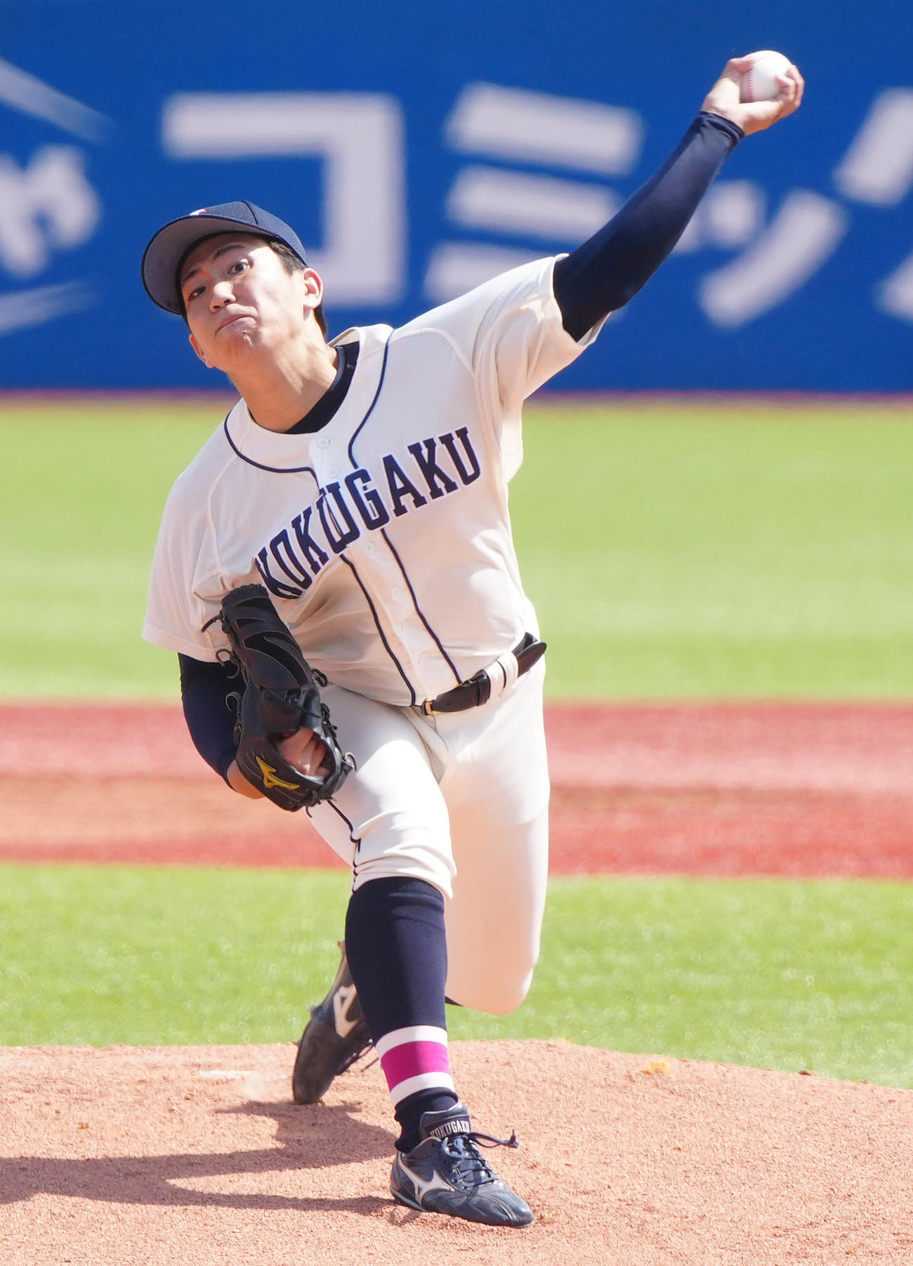 青学大対国学院大　国学院大先発の當山（撮影・江口和貴）