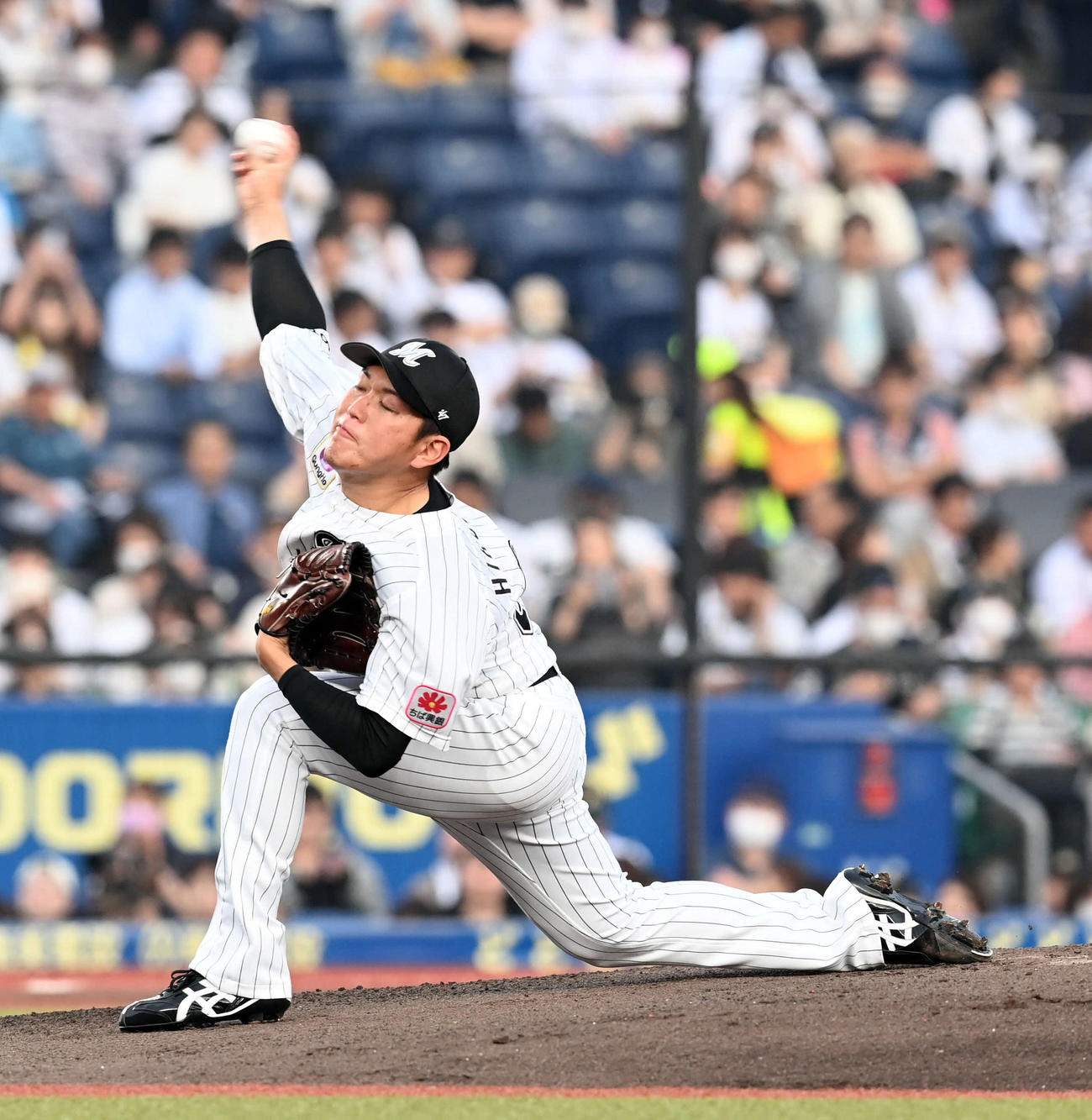 ロッテ対オリックス　ロッテ先発の広畑（撮影・たえ見朱実）