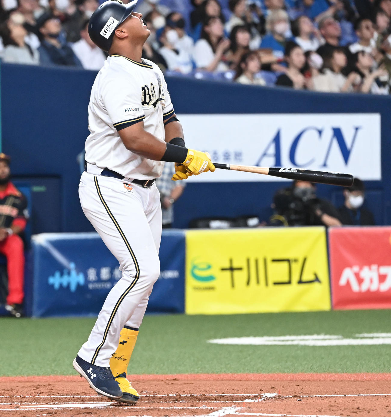 オリックス対日本ハム　2回裏オリックス無死二塁、左飛に倒れるセデーニョ（撮影・和賀正仁）