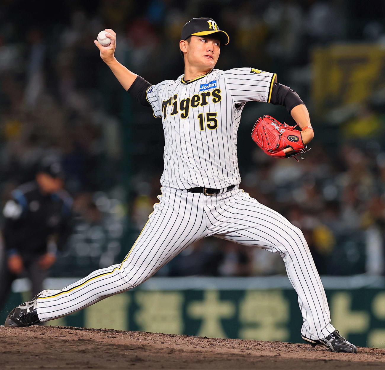 阪神対広島　阪神3番手の西純（撮影・上田博志）
