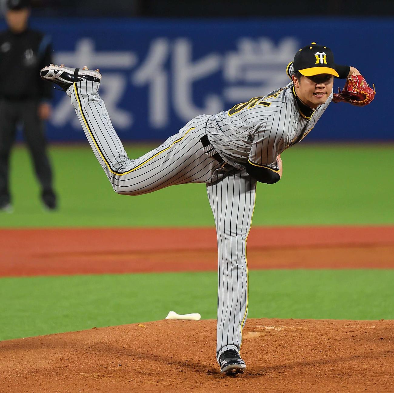 力投する阪神先発の才木（2023年4月30日撮影）