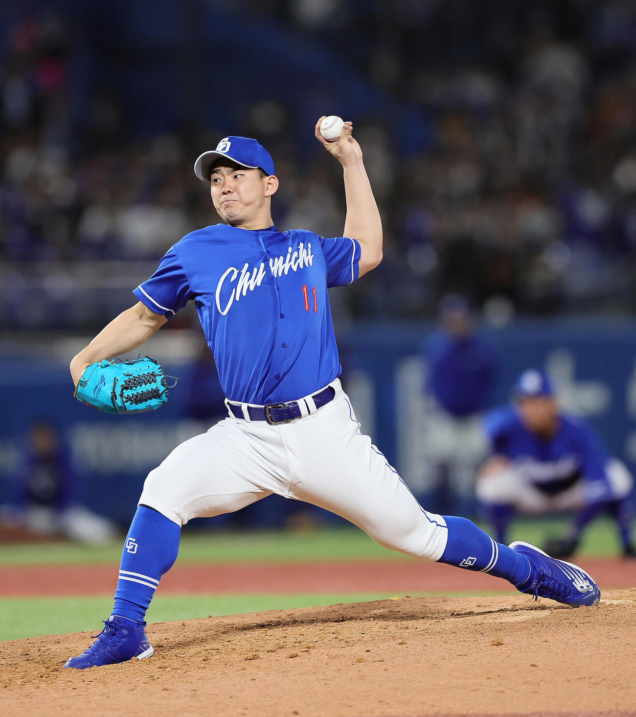 3勝目を挙げた中日小笠原（2023年5月12日撮影）