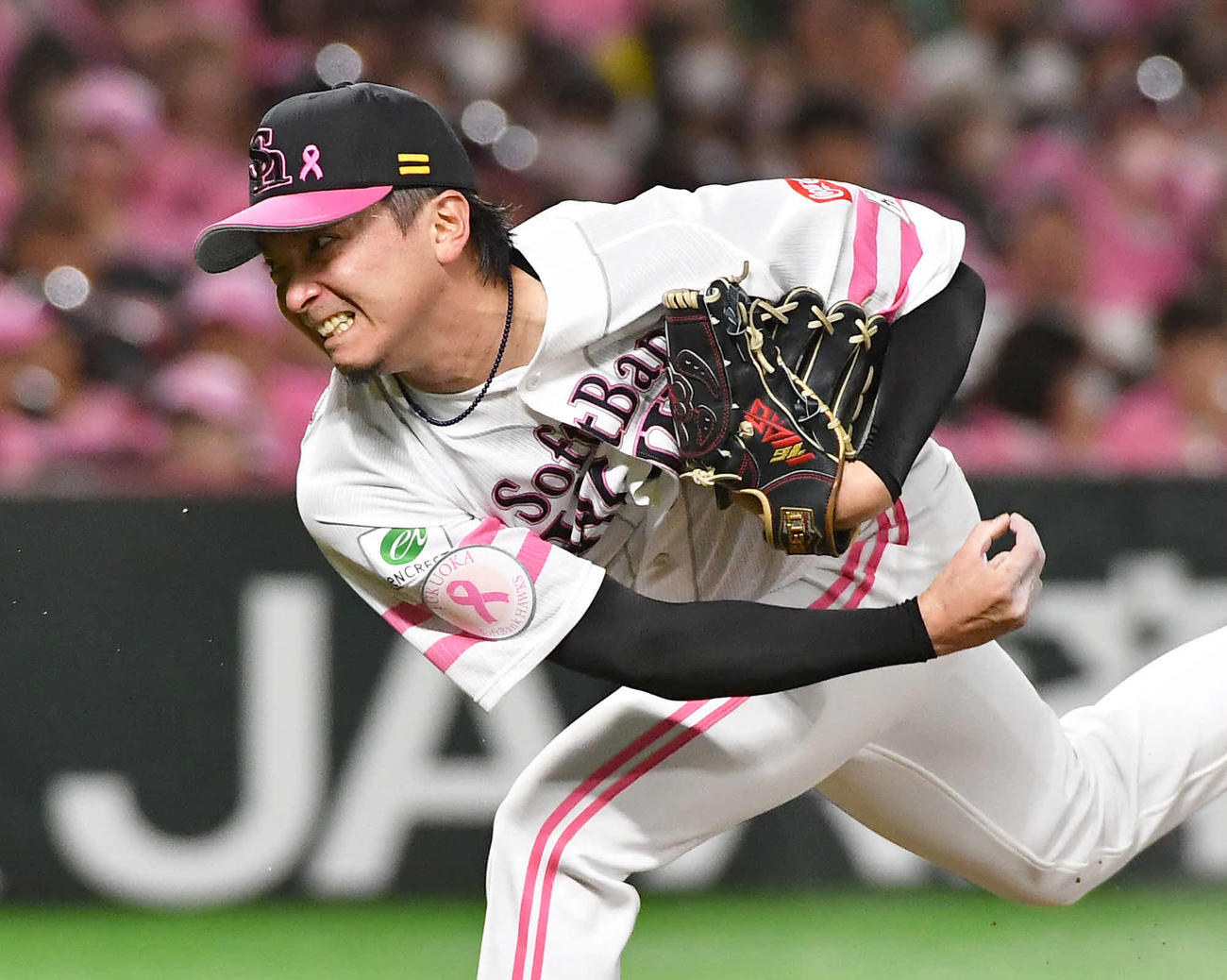 ソフトバンク対西武　8回途中1失点も援護なく敗戦投手となったソフトバンク東浜（撮影・岩下翔太）