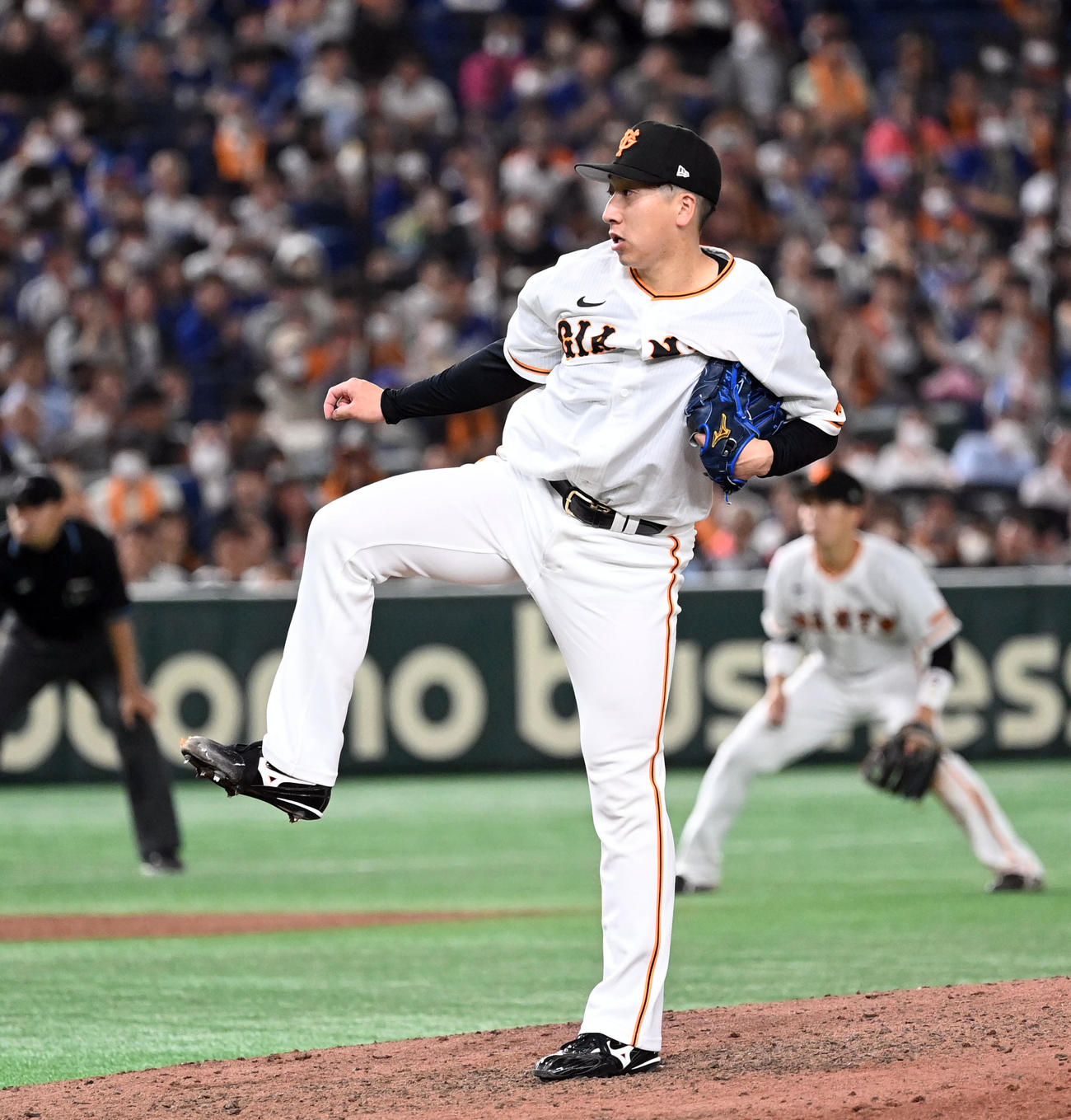 巨人対中日　9回からマウンドに上がった巨人大勢（撮影・たえ見朱実）