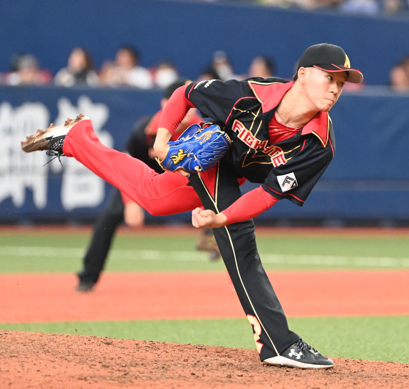 オリックス対日本ハム　8回に登板する日本ハム矢沢（撮影・和賀正仁）