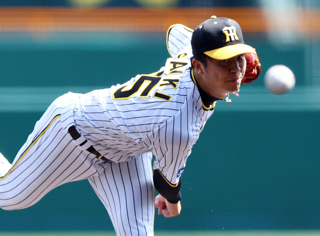 阪神対広島　広島戦に先発した阪神才木（撮影・藤尾明華）