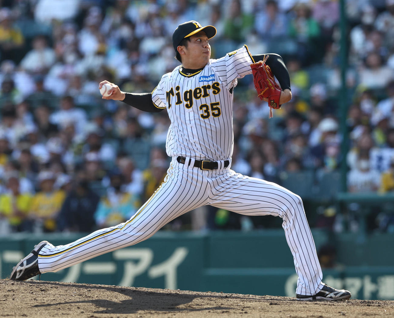 阪神対広島　7回途中5安打失点の好投を見せた阪神才木（撮影・藤尾明華）