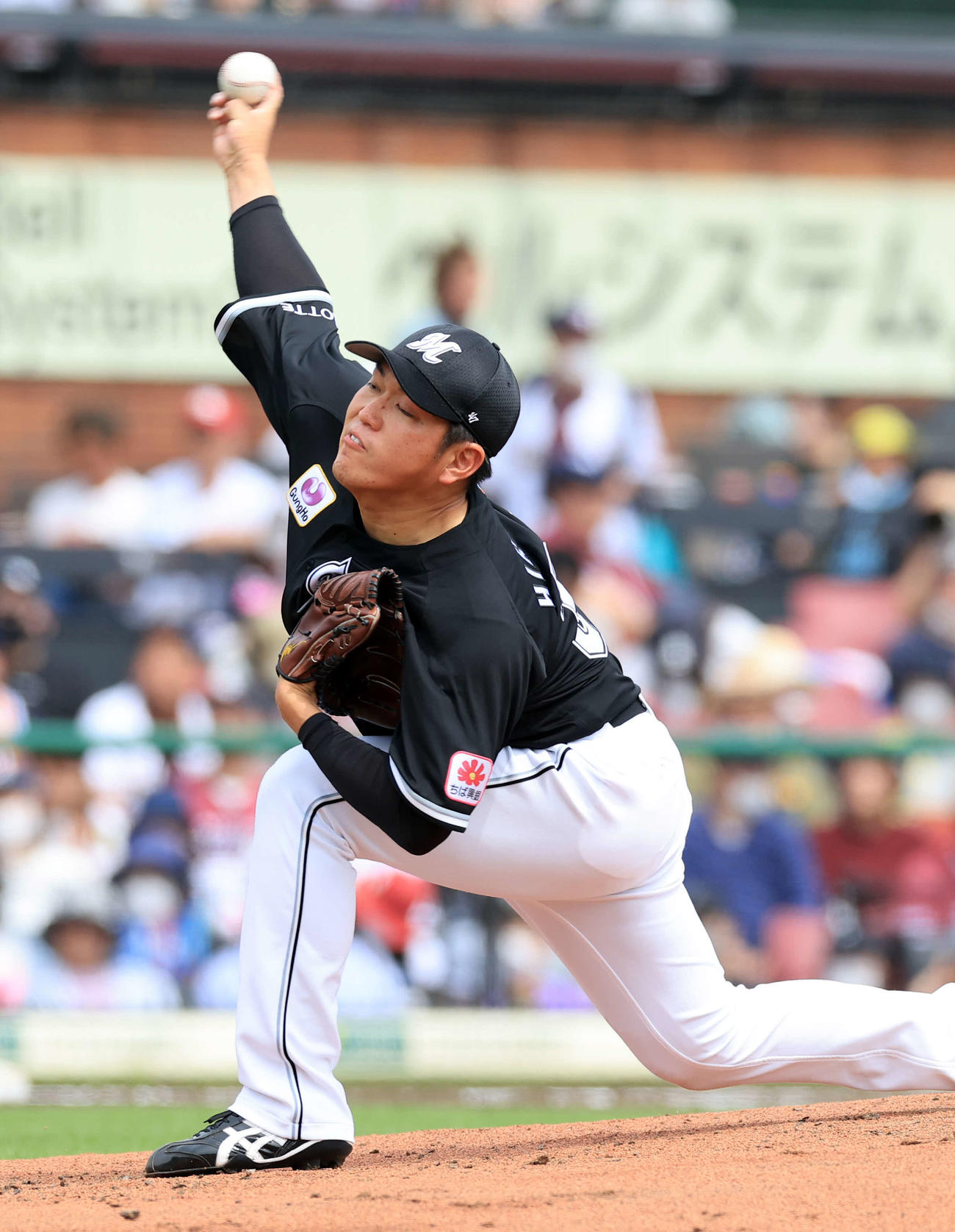 楽天対ロッテ　2回裏楽天の攻撃で登板した広畑（撮影・浅見桂子）