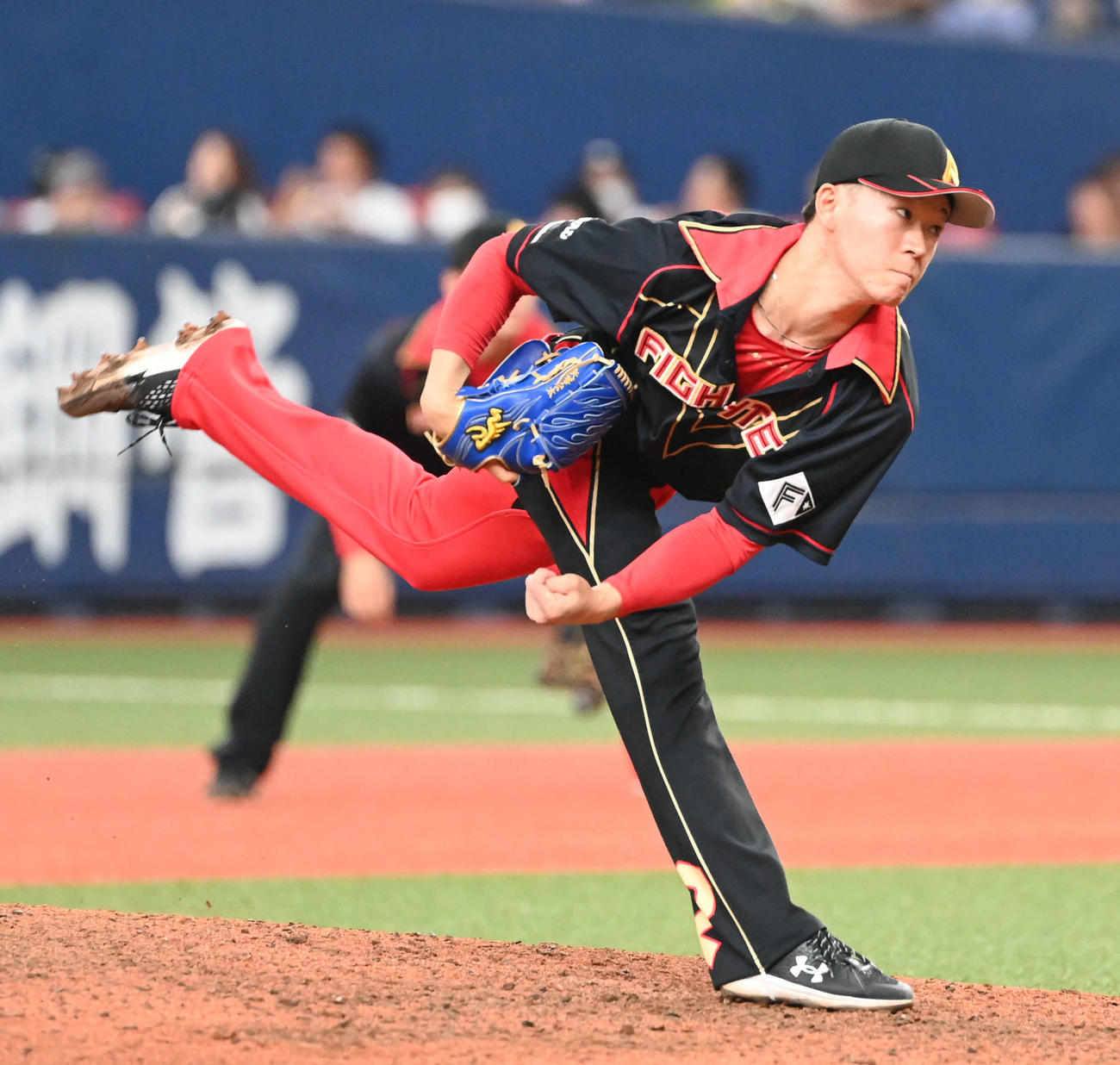 オリックス対日本ハム　8回に登板する日本ハム矢沢（撮影・和賀正仁）