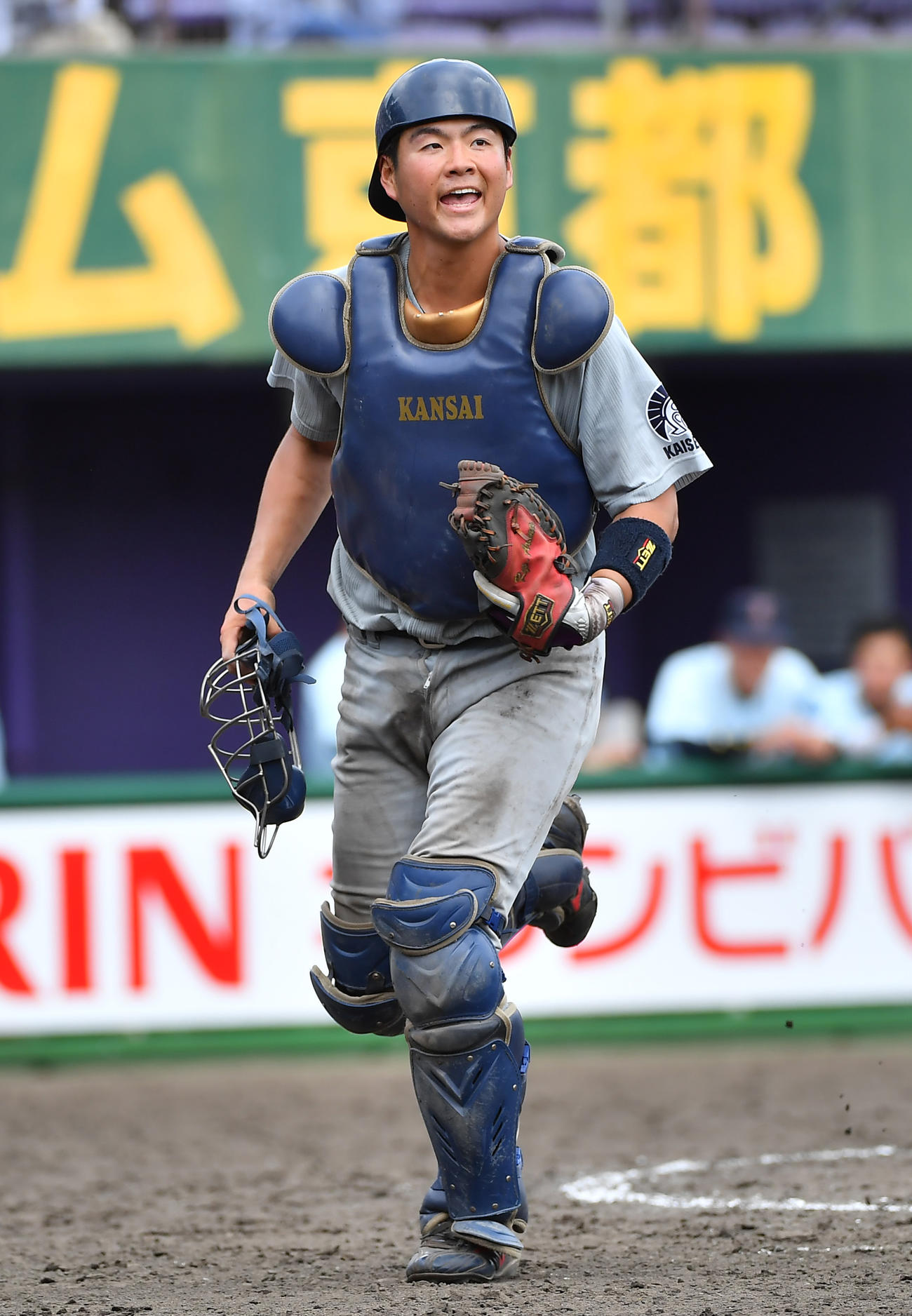 関大・有馬諒捕手（2023年5月撮影）