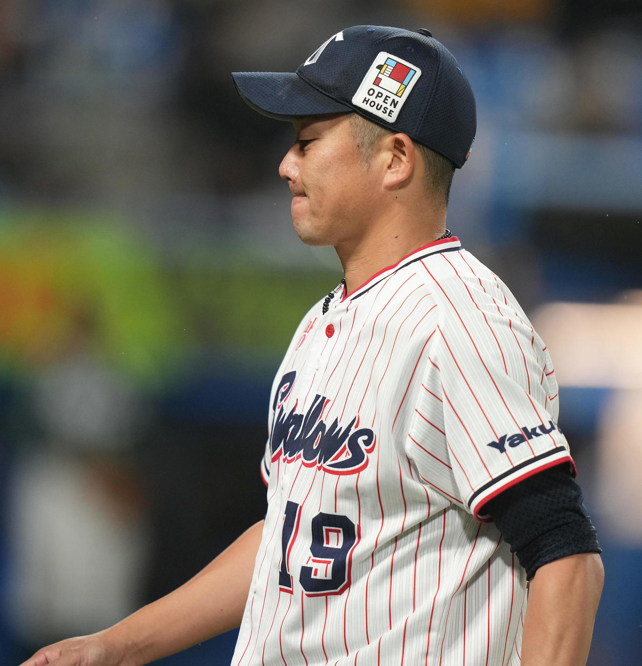 ヤクルト対阪神　5回表途中で降板するヤクルト先発石川（撮影・鈴木みどり）