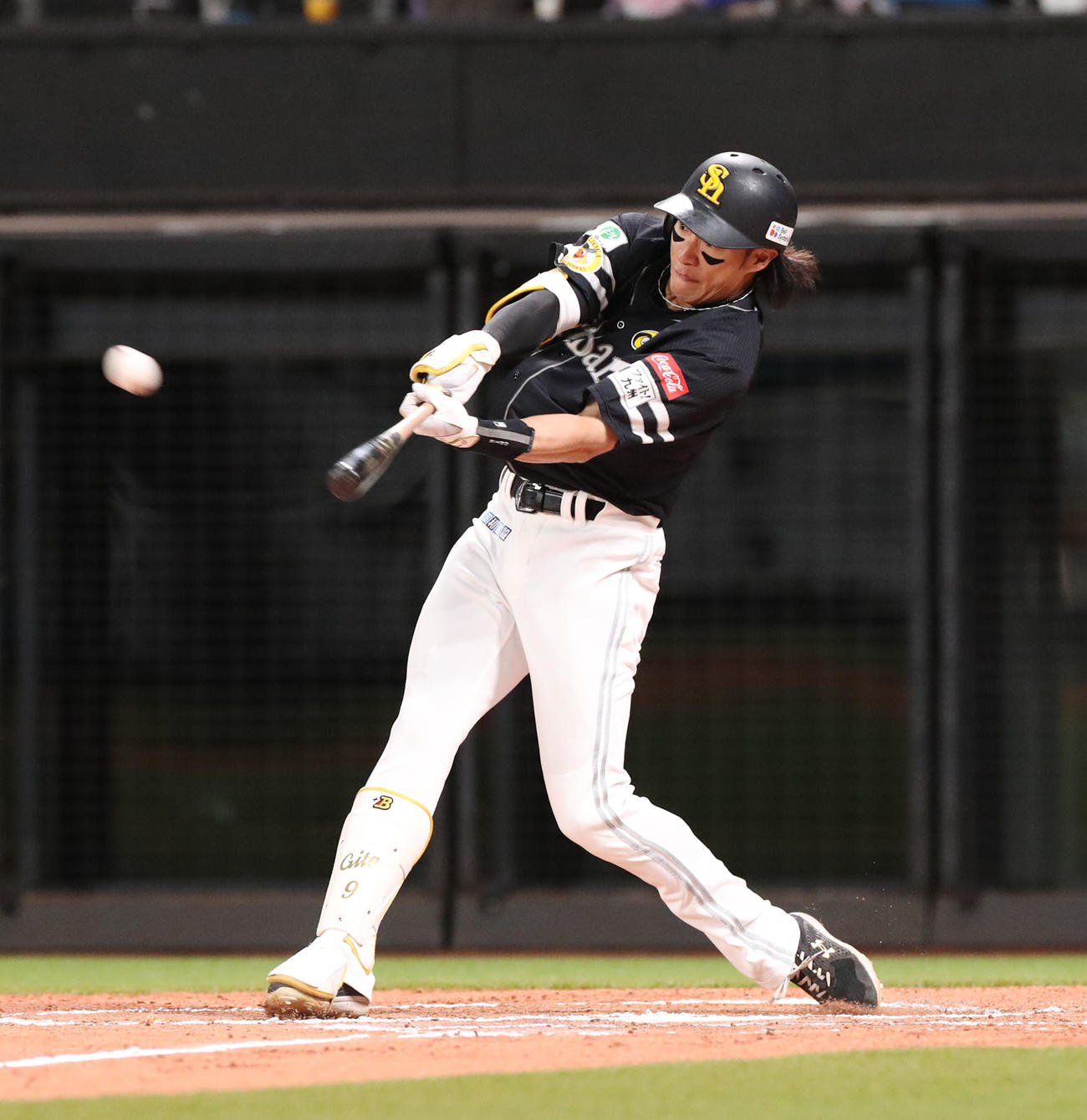 日本ハム対ソフトバンク　6回表ソフトバンク無死、柳田は勝ち越しとなる右越え本塁打を放つ（撮影・佐藤翔太）