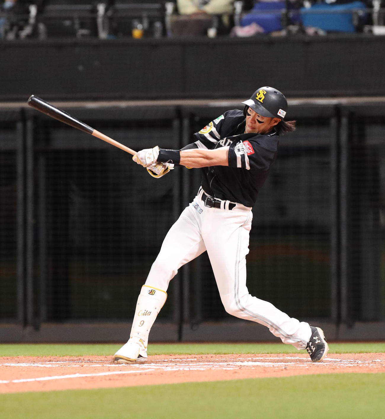 日本ハム対ソフトバンク　6回表ソフトバンク無死、柳田は勝ち越しとなる右越え本塁打を放つ（撮影・佐藤翔太）