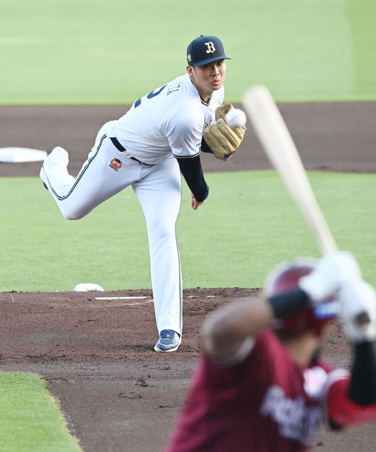 オリックス対楽天　力投するオリックス先発の山下（撮影・和賀正仁）