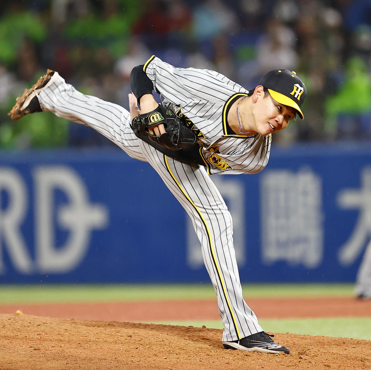 8回3番手で登板した阪神及川（撮影・藤尾明華）