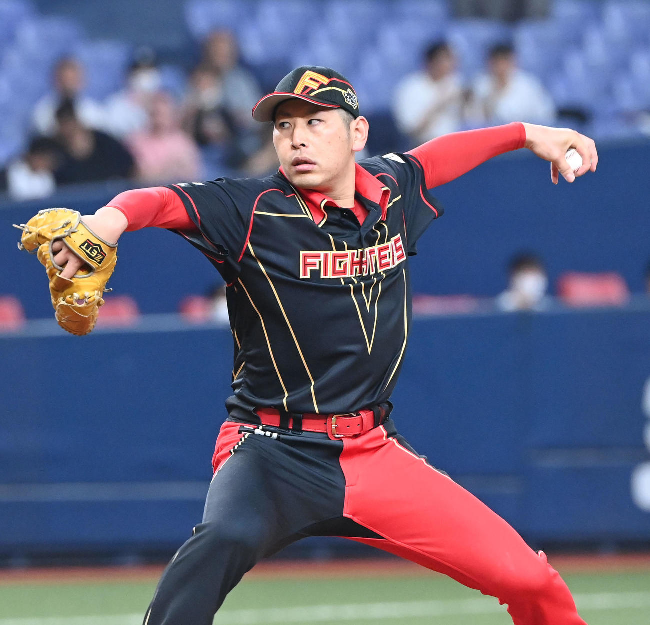 19日のオリックス戦、日本ハム先発の加藤貴は8回を無失点に抑える