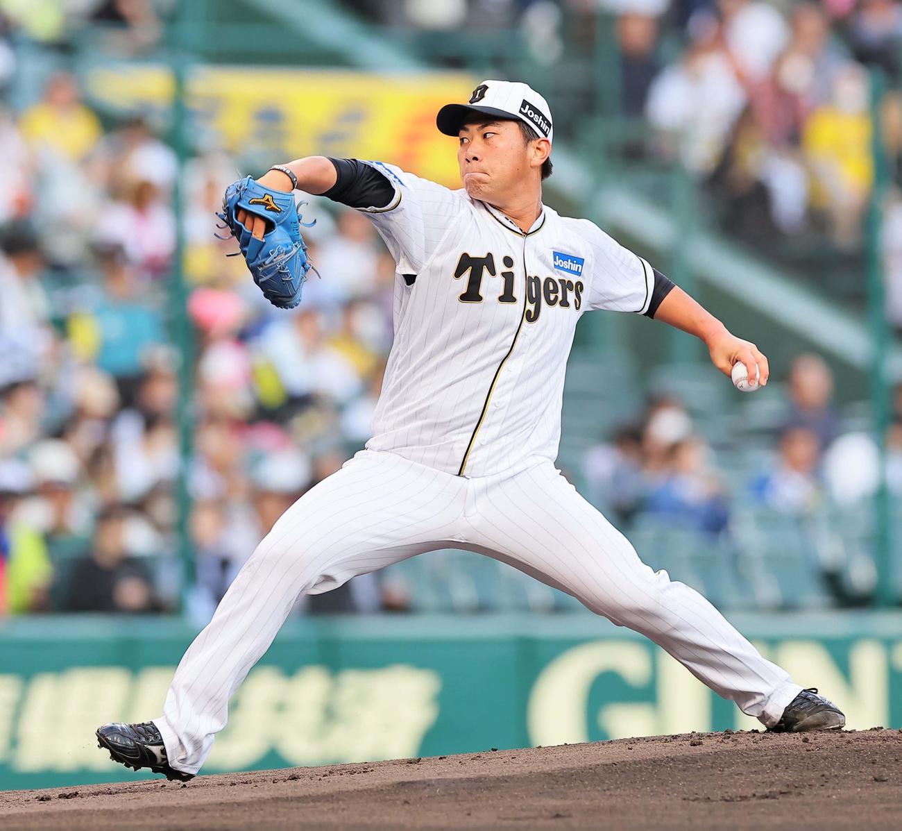 プロ初勝利を挙げた阪神桐敷（撮影・上田博志）