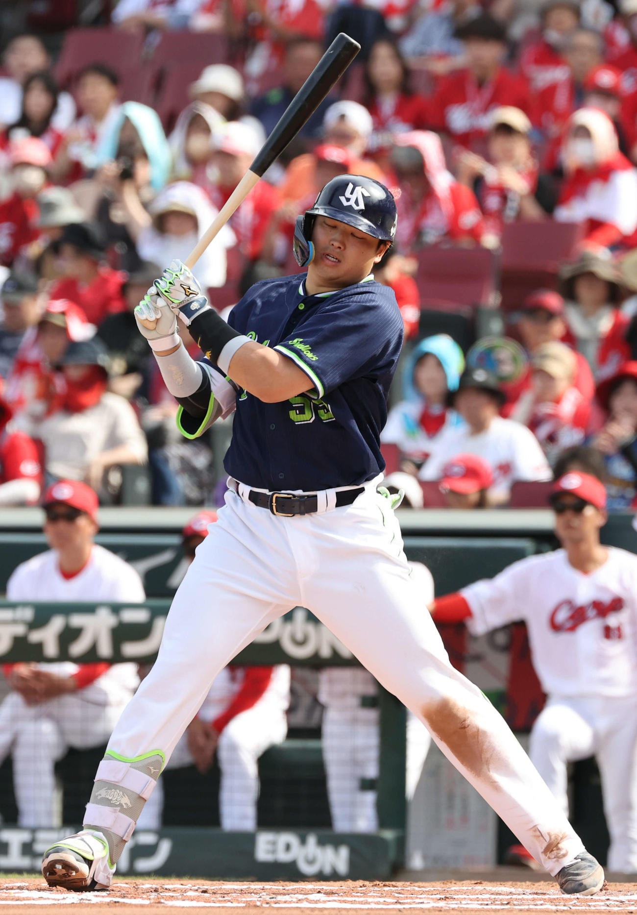 広島対ヤクルト　6回表ヤクルト2死、村上は三振（撮影・加藤孝規）